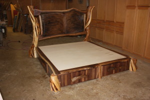 Rustic Log Bed