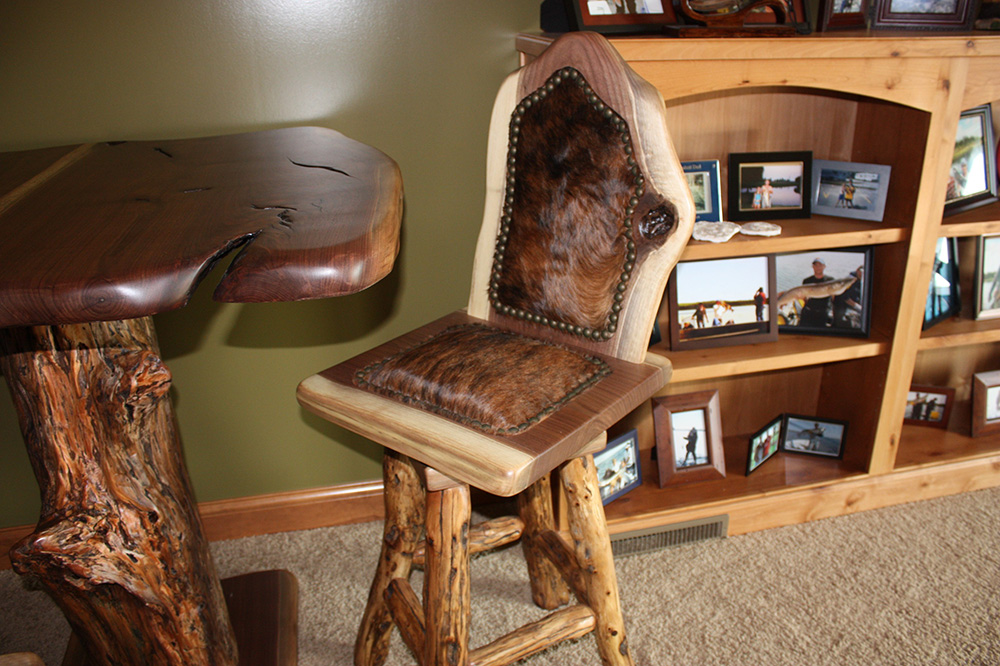 Swivel Walnut Stool