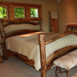 Rustic Cabin Furniture - Walnut Slab King Bed