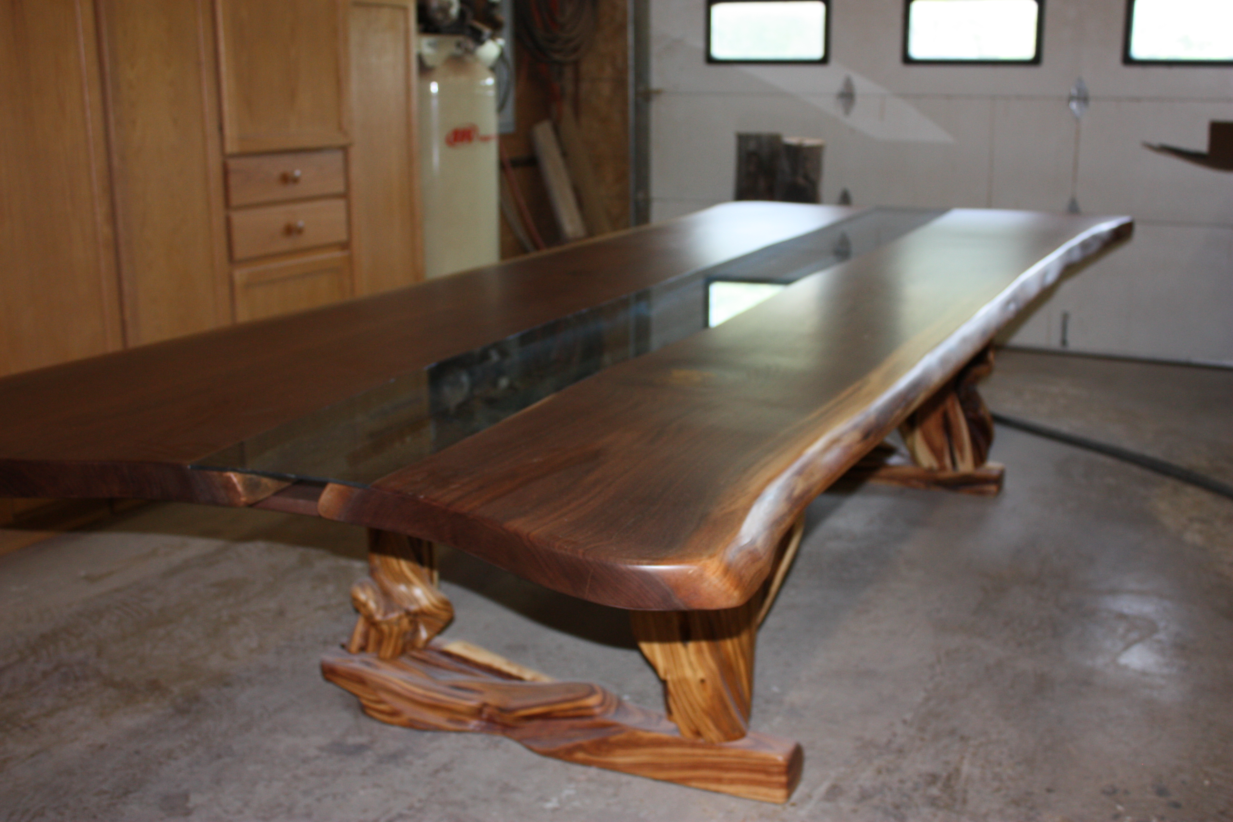 Walnut / Glass conference table