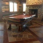 rustic walnut pool table